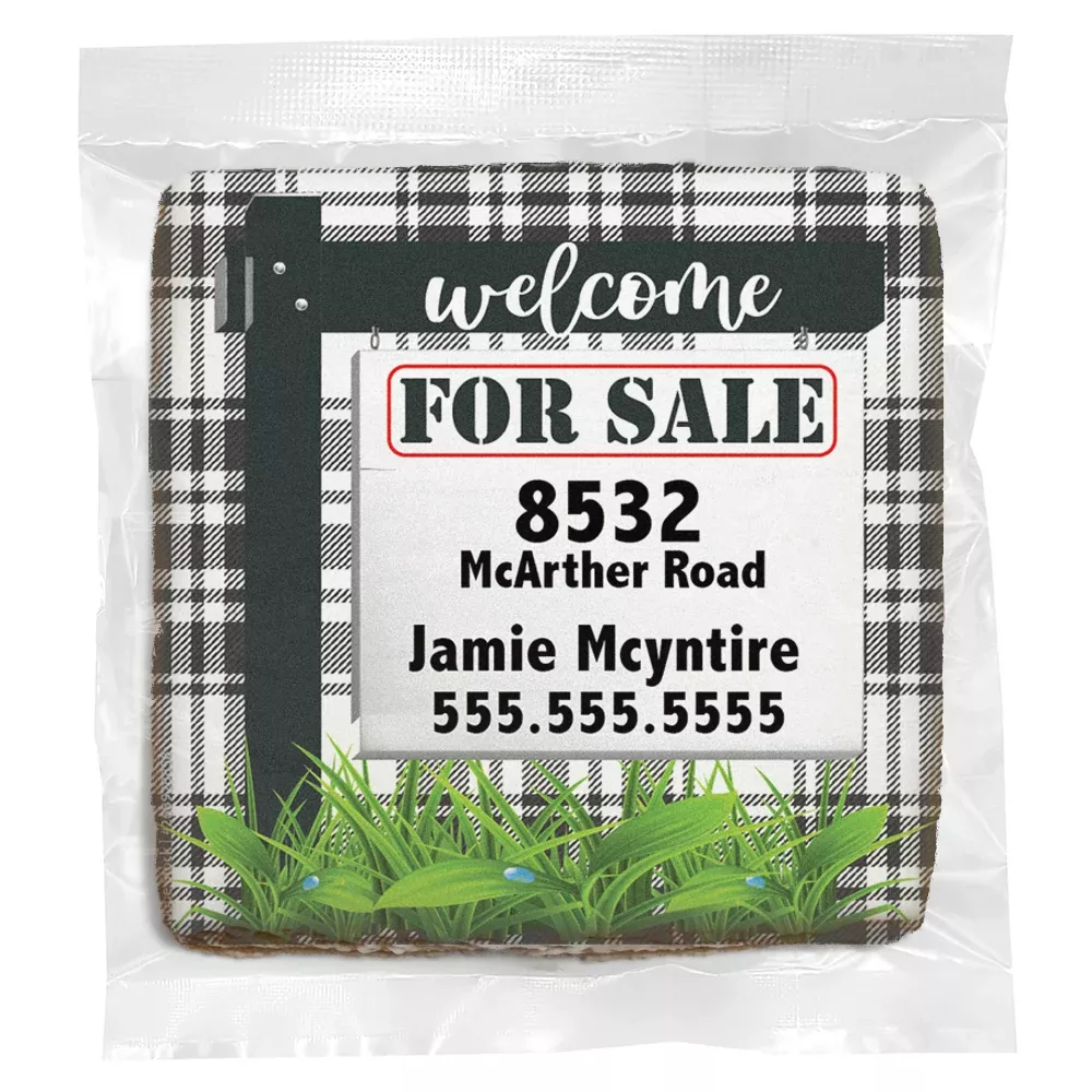 Real Estate Sign - Personalized Direct Print On Square Sugar Cookie