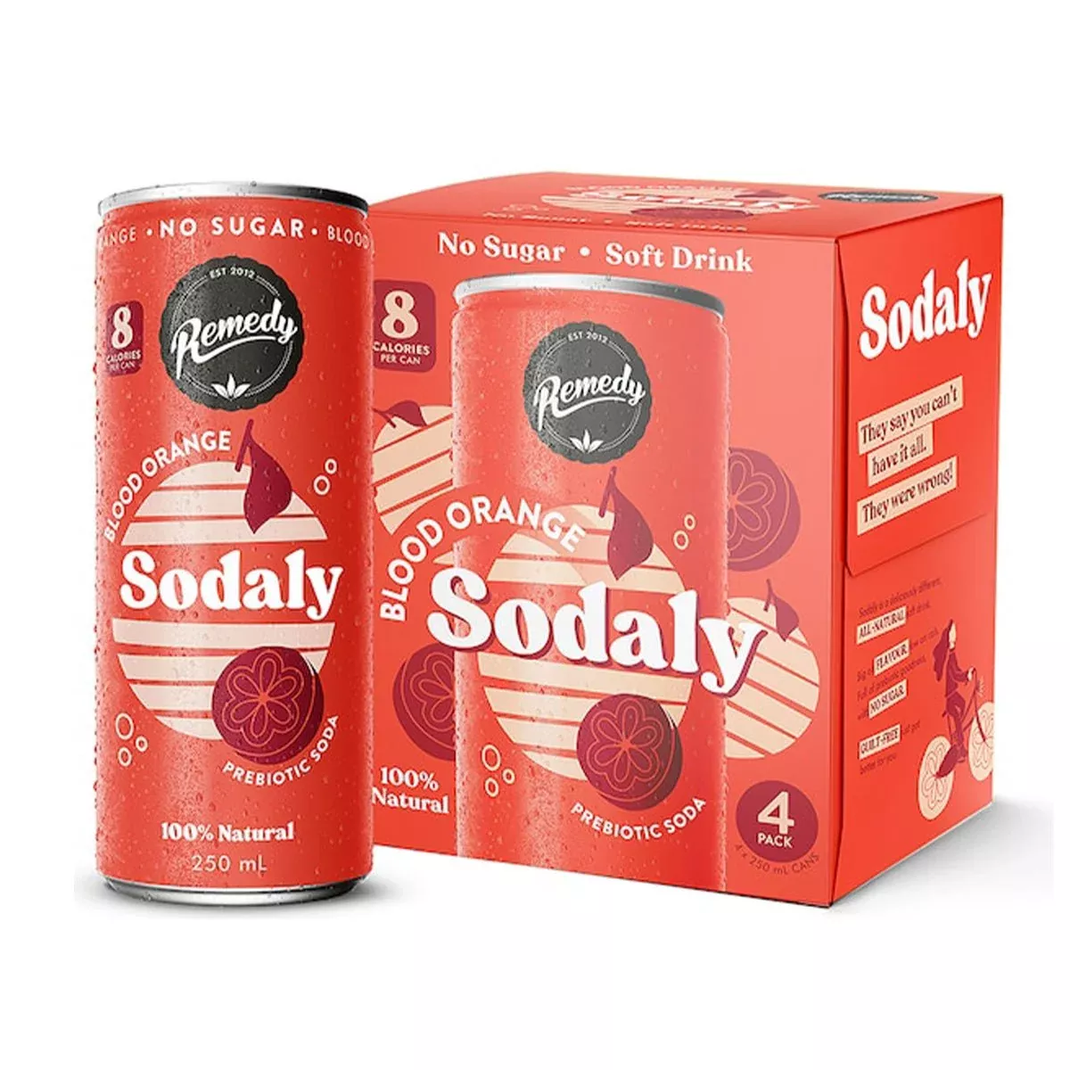 Remedy Blood Orange Sodaly 4 Pack | 250mL