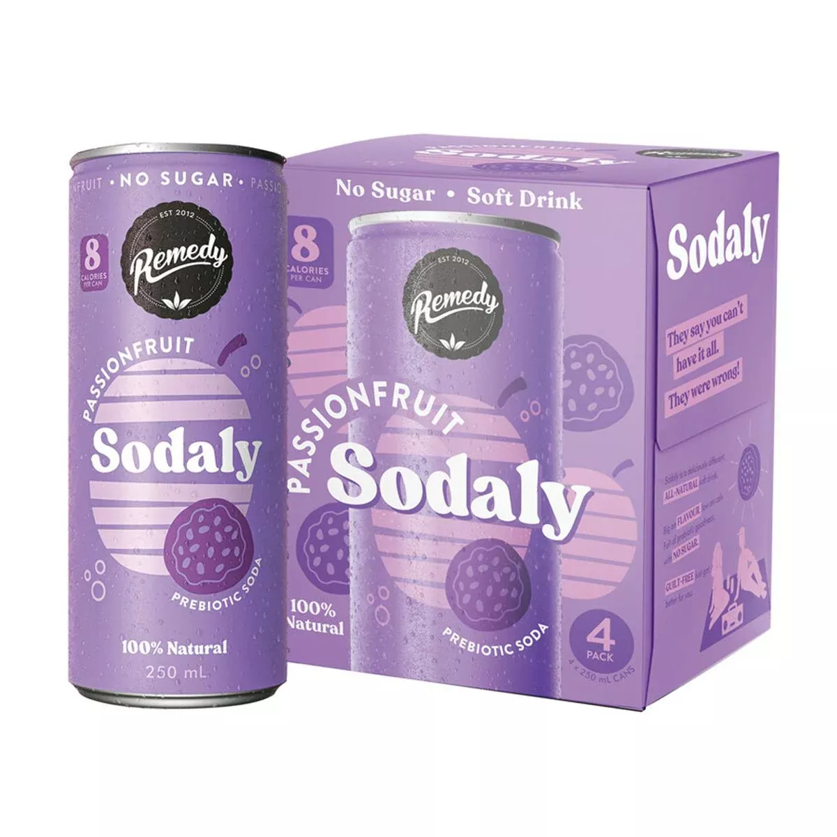Remedy Passionfruit Sodaly 4 Pack | 250mL