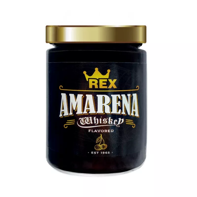 Rex Whiskey Flavored Amarena Cherries in Syrup, 13.4 oz