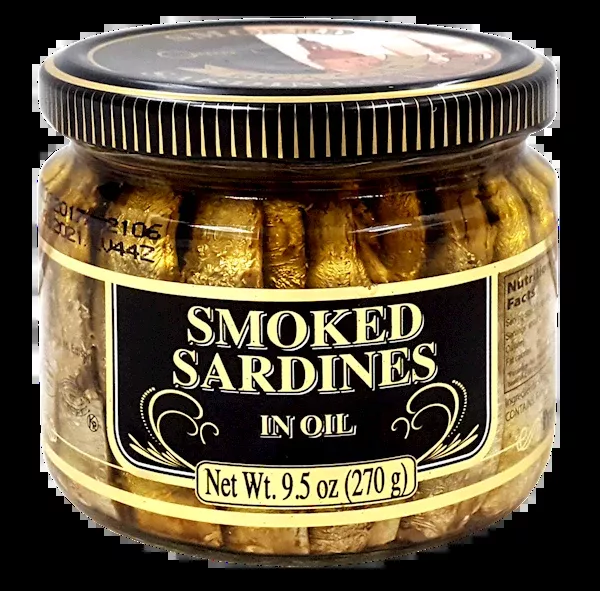 Riga Gold Smoked Sardines in Oil, 270g Jar or Old Riga