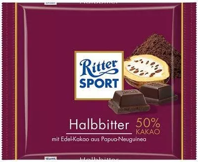 Ritter Sport Dark Bitter Chocolate, 50%, 100g