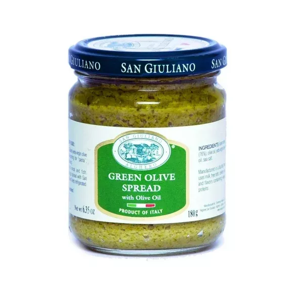 San Giuliano Green Olive Spread with Extra Virgin Olive oil– 6.35 oz