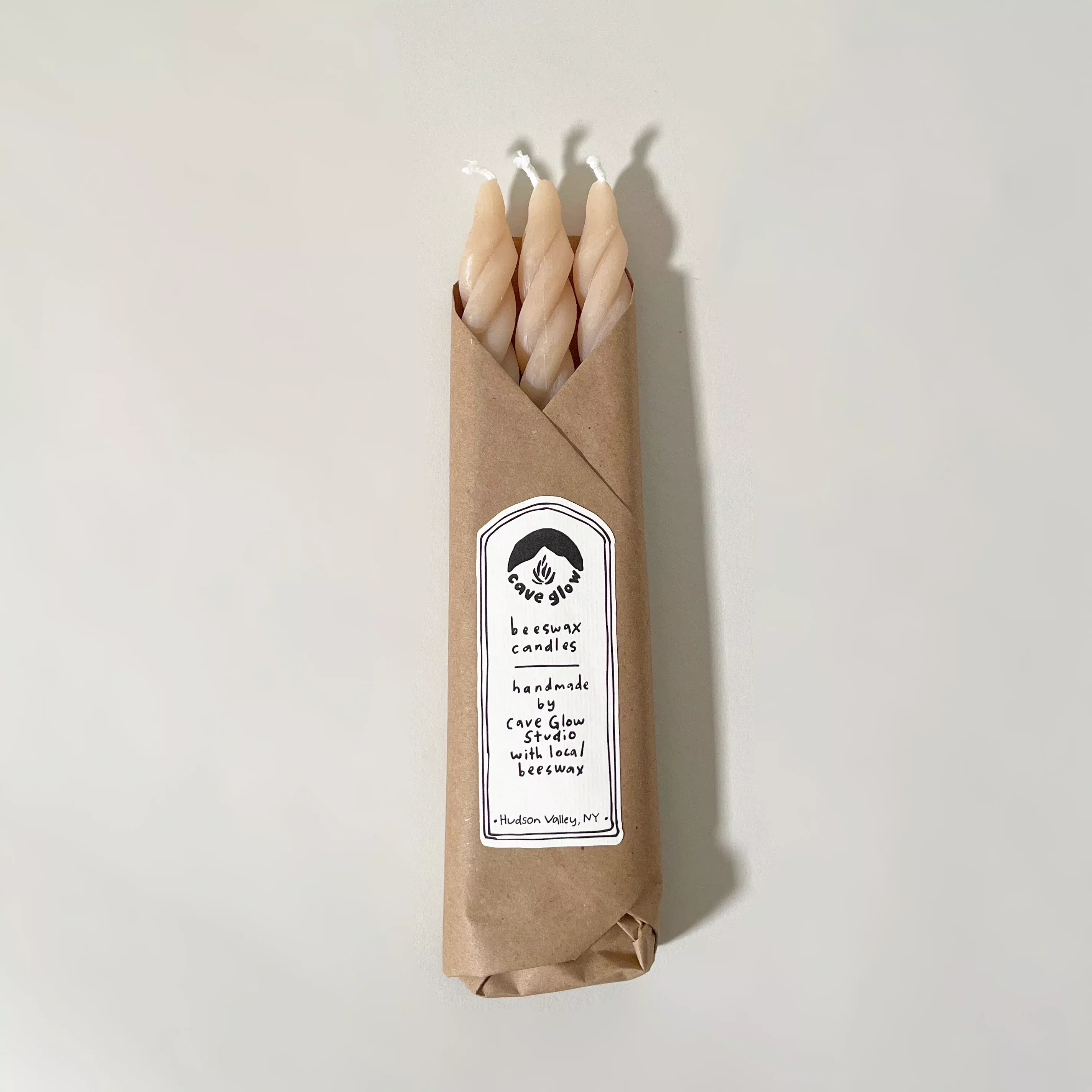 Sand Spiral Beeswax Candles, Set of 3