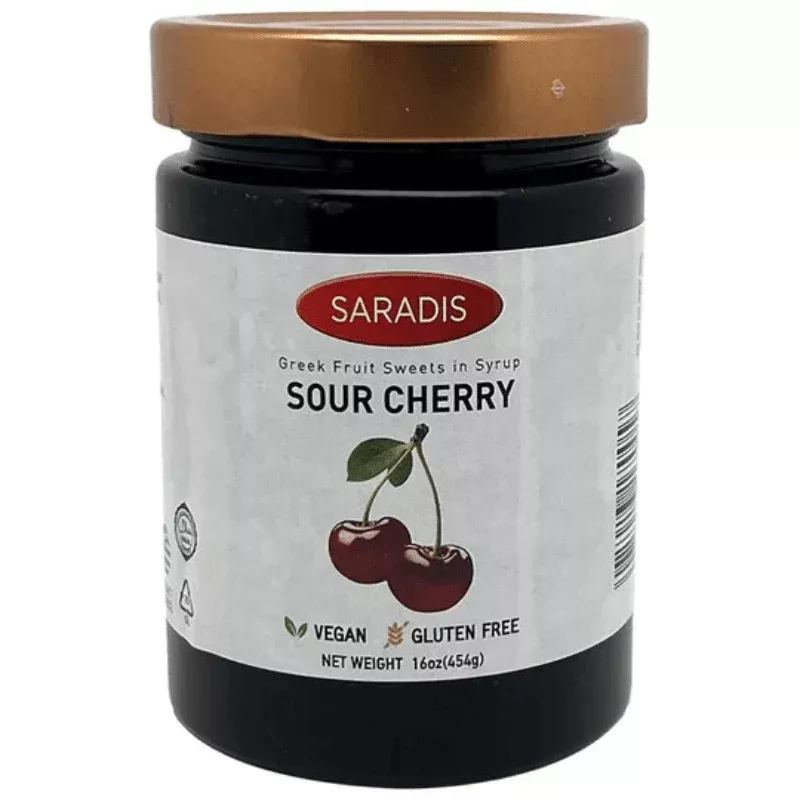 Saradis Sour Cherry in Syrup, 16 oz