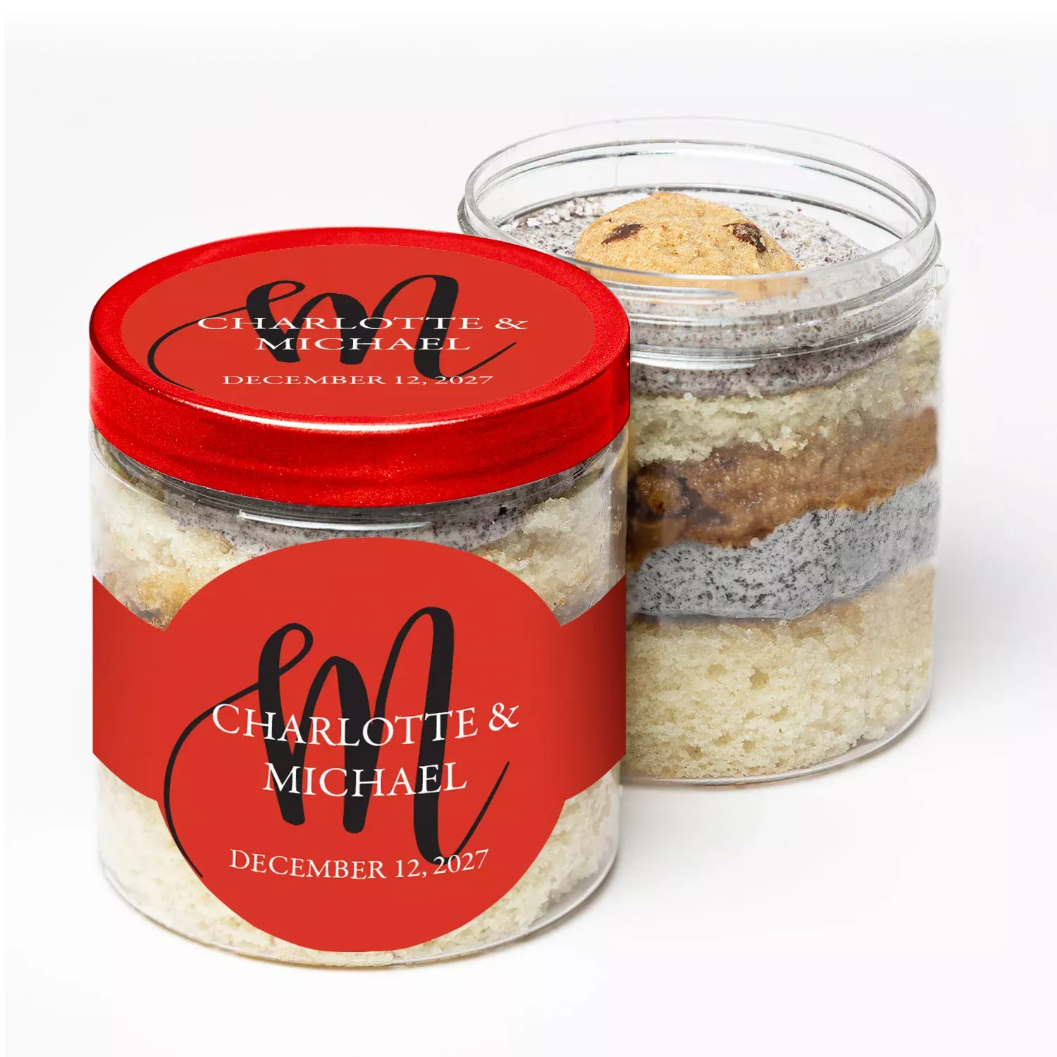Simple Monogram Wedding (color choice) - Incredible Cake in a Jar