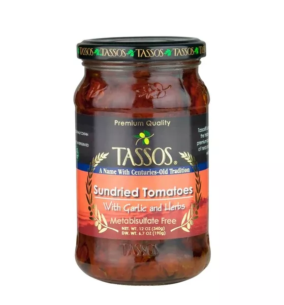 Sundried Tomatoes with Garlic and herbs (Tassos) 12 oz
