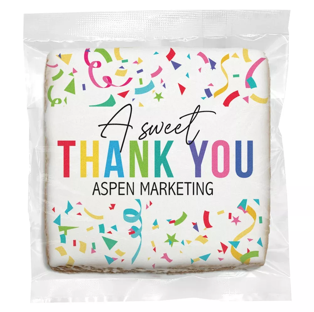 A Sweet Thank You - Personalized Direct Print On Square Sugar Cookie