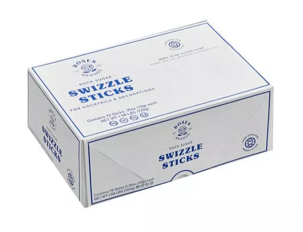 Swizzle Sticks, Gourmet Rock Candy , White (Roses Brands) 72 count, 25.39 oz CASE