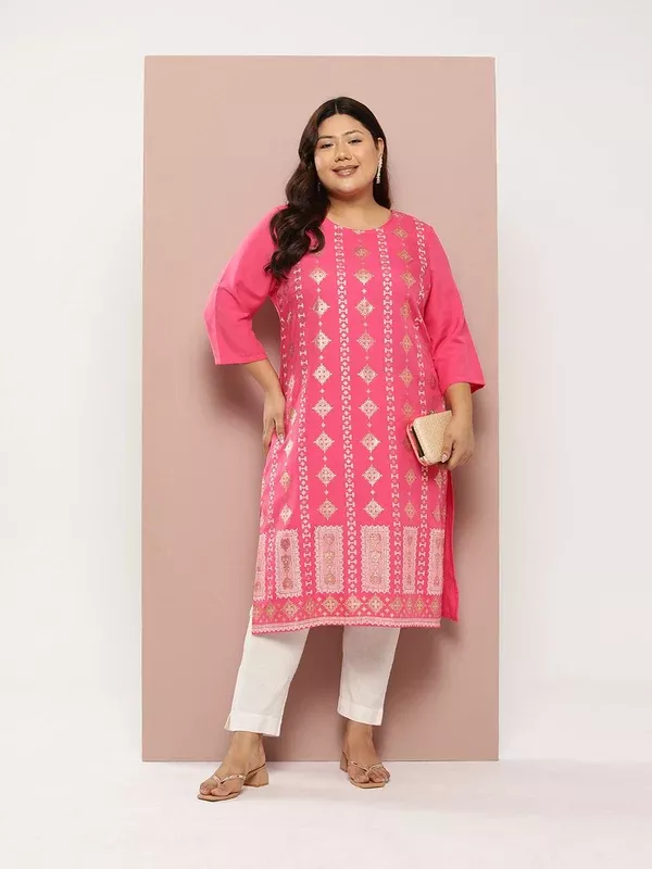 Sztori Plus Size Ethnic Printed Kurta - XXL