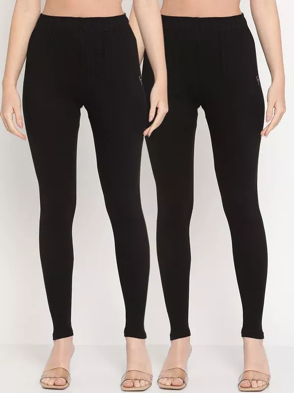 TAG 7 Pack of 2 Black Ankle Length Leggings - S