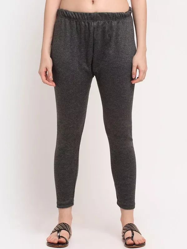 TAG 7 Women Grey Ankle-Length Leggings - S