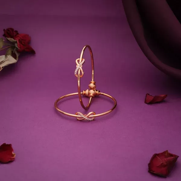 Tehzeeb Creations Gold-Polished Brass Bangle Set - Free Size