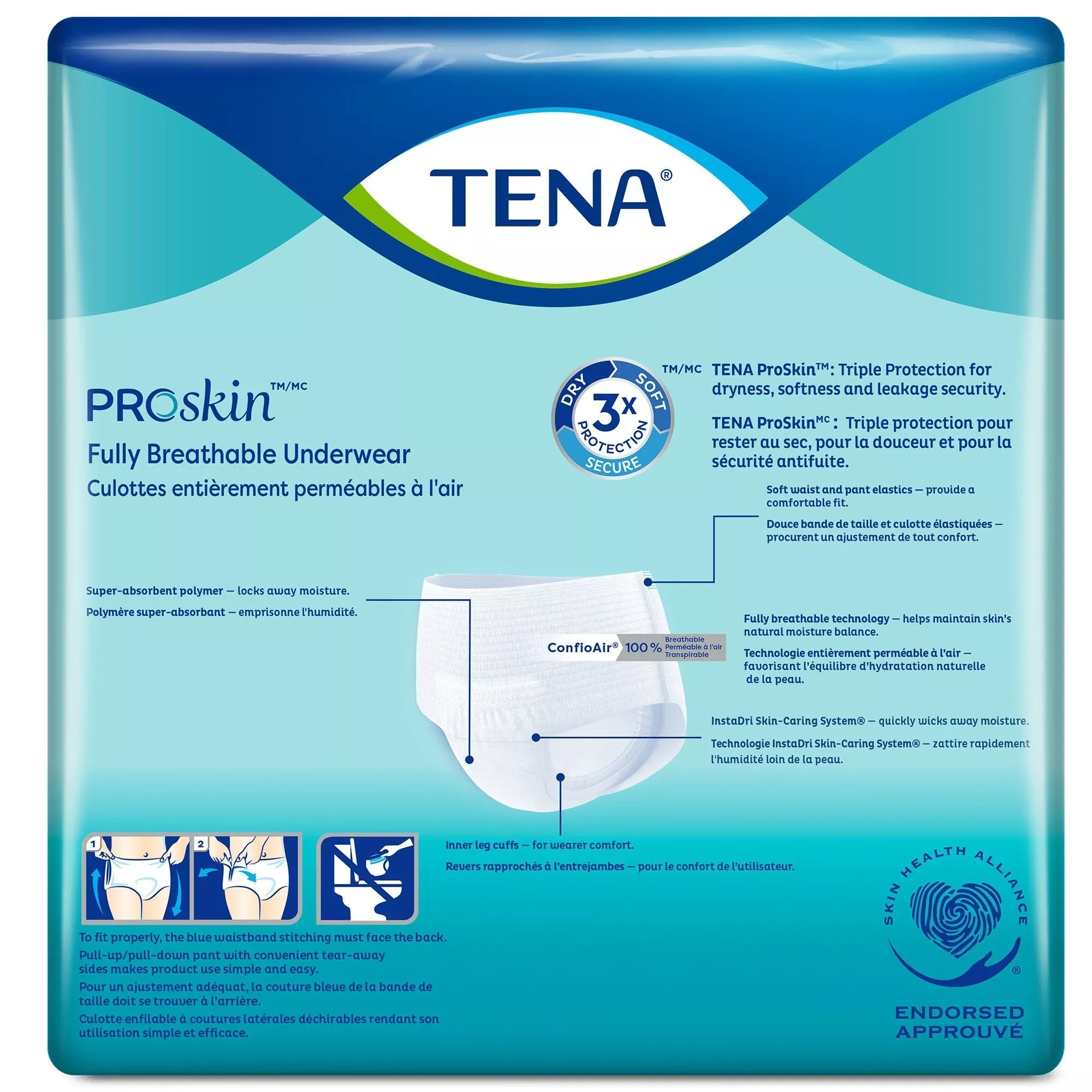 TENA ProSkin™ Plus Fully Breathable Absorbent Underwear, Large, 18 ct
