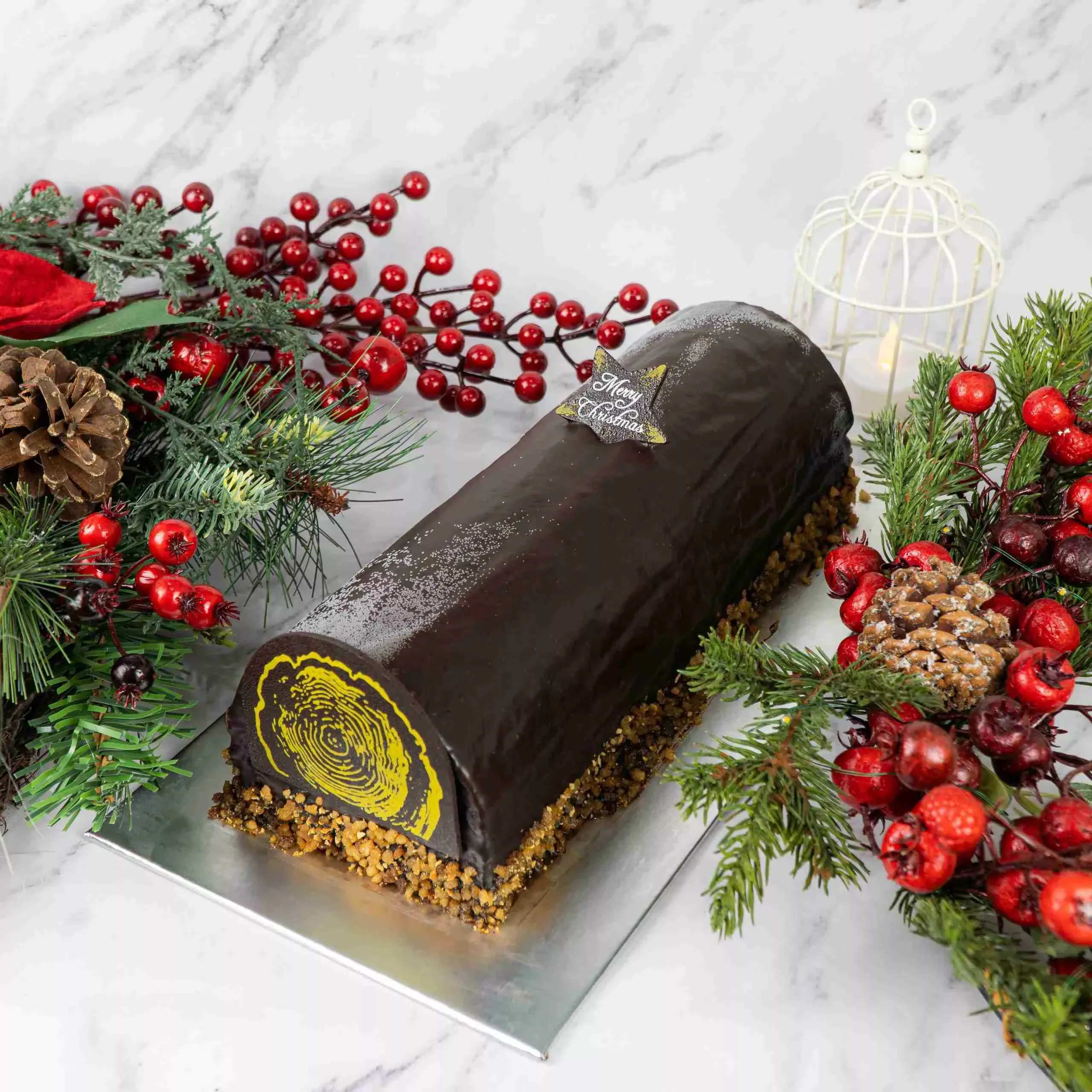 Traditional Chocolate Log Cake
