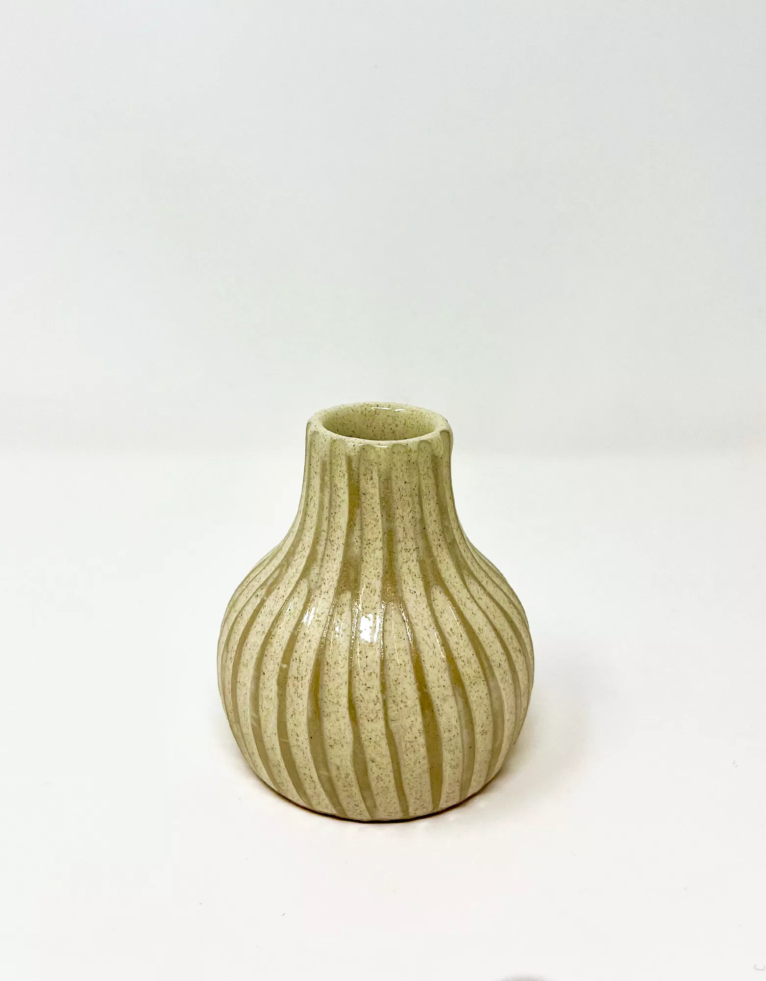 Triangle Stamped Ceramic Bud Vase