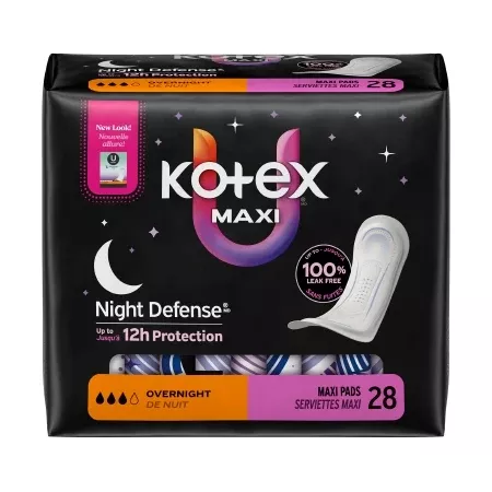 U by Kotex Night Defense Overnight Maxi Heavy Absorbency, 28 ct.