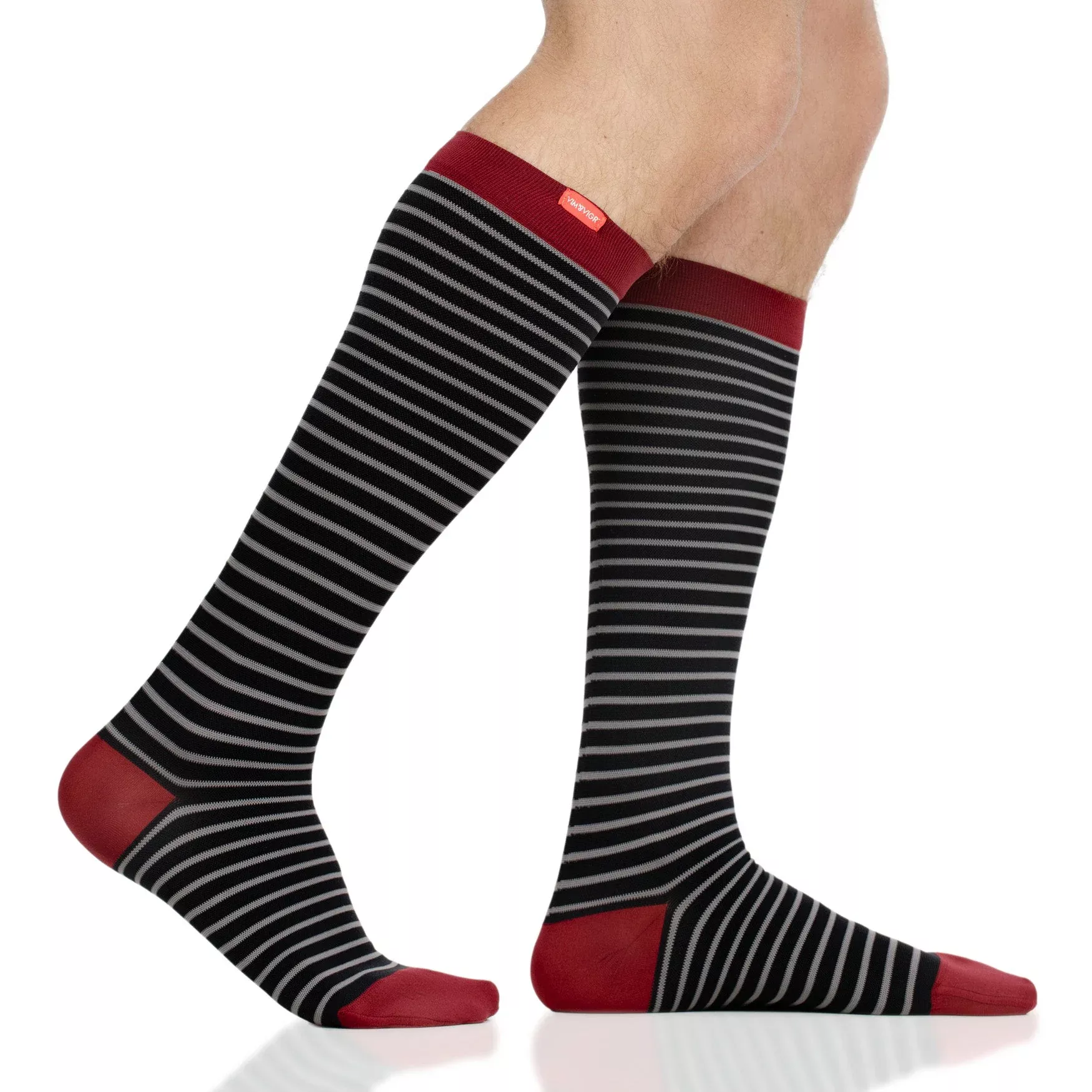 VIM & VIGR Little Stripe Nylon Compression Socks, 30-40 mmHg
