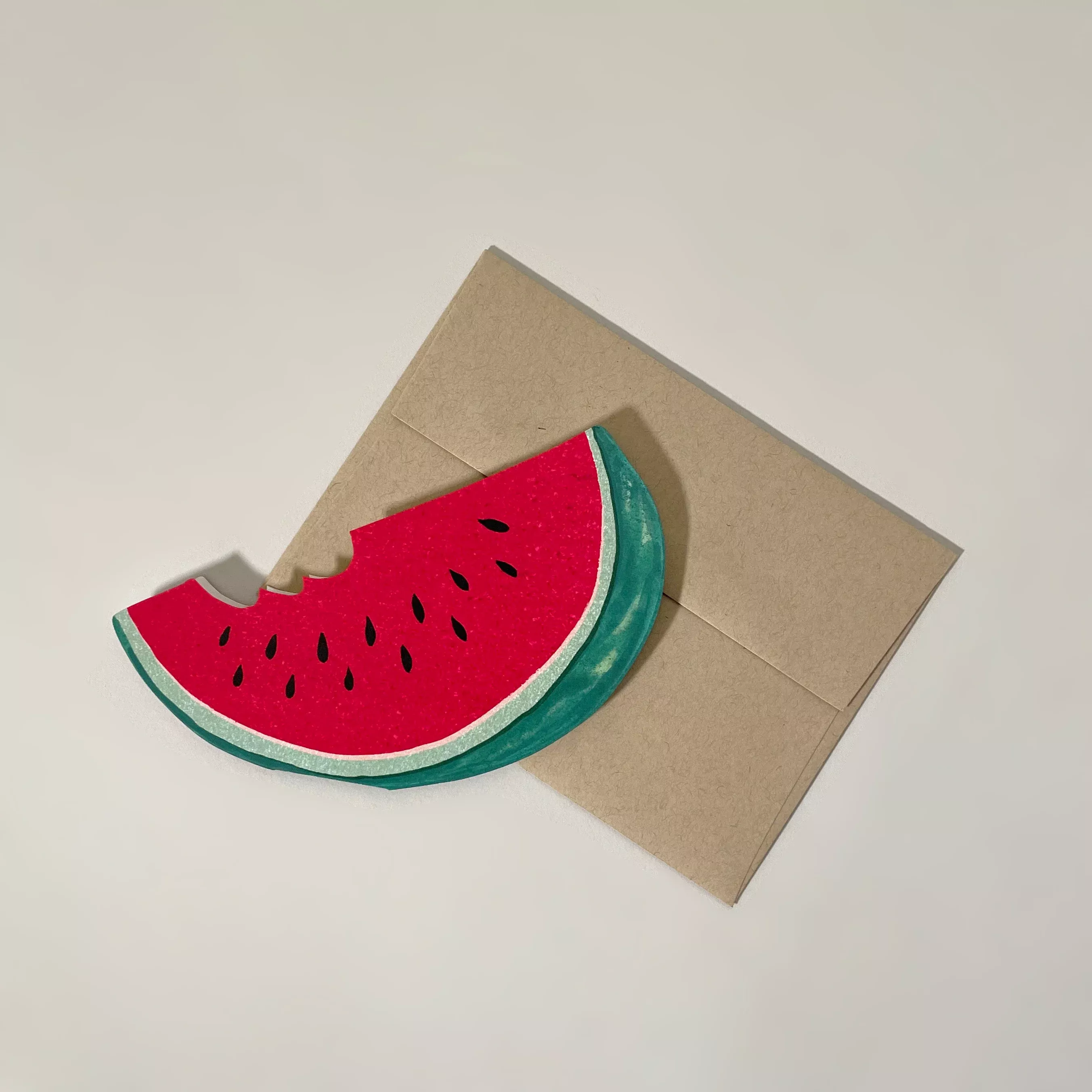 Watermelon Die Cut Card