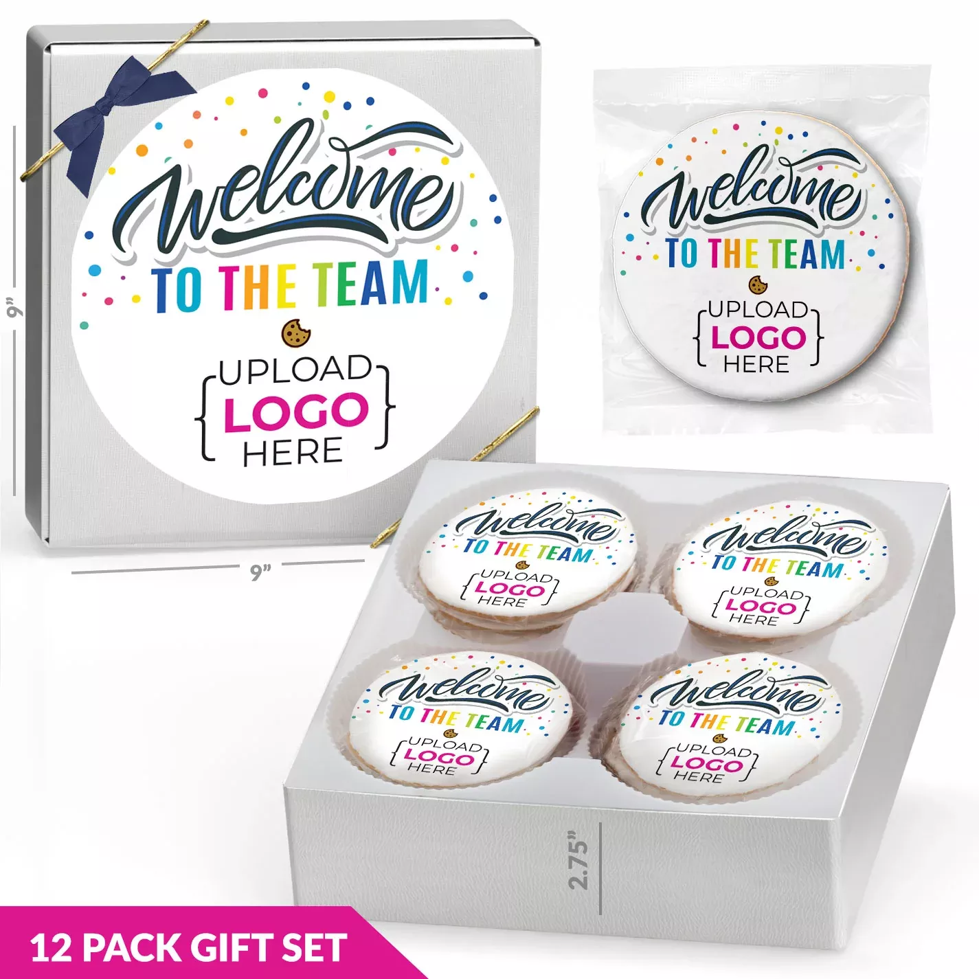 Welcome to the team Logo Upload - Personalized Direct Print on Round Sugar Cookie Gift Box
