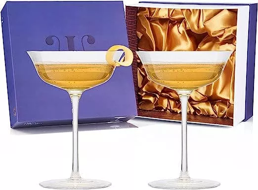 The Wine Savant - Vintage Crystal Coupe Glasses